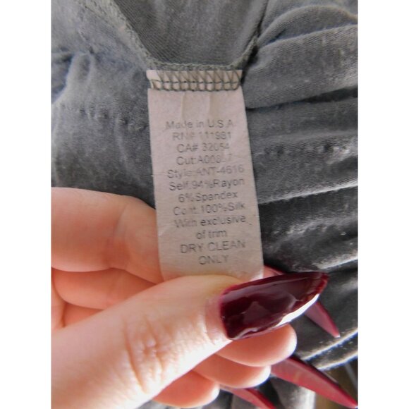 Bailey 44 Dress Womens Small Gray Sleeveless V-Neck Tiered Ruffle Sheath Party - Picture 4 of 5